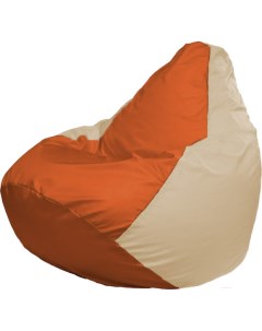 Кресло мешок Груша Супер Мега оранжевый светло бежевый Г5 1 207 Flagman