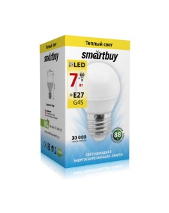 Лампа светодиодная G45 7Вт Е27 3000К SBL G45 07 30K E27 Smartbuy