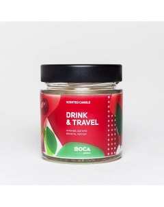 Свеча ароматическая в банке аромат DRINK TRAVEL кислая клюква аргана ваниль 250 Boca aroma