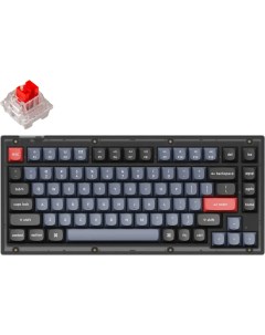 Клавиатура V1 Frosted Black RGB Hot Swap Knob K pro Red Switch Keychron