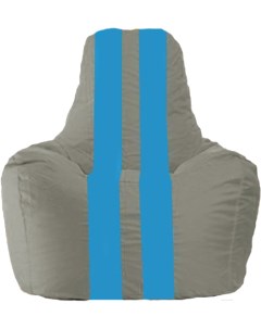 Кресло мешок кресло Спортинг С1 1 337 тёмно серый с голубыми полосками Flagman
