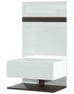 Прикроватная тумба Соло Д со щитом белый белый глянец венге 00 00102371 Sv-мебель