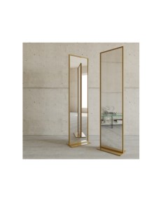 Дизайнерское напольное двухстороннее зеркало zeliso 2 в металлической раме золотого цвета золотой Genglass