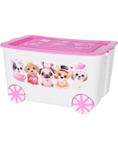 Ящик для игрушек KidsBox белый розовый EP449 4 Эльфпласт
