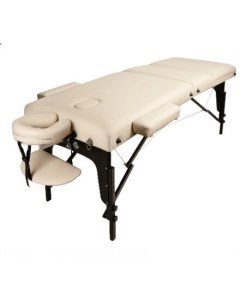 Стол массажный 70 см LUX с memory foam складной 3 с деревянный бежевый Atlas sport