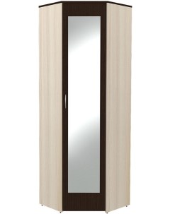Прихожая Ольга Модуль 9 2 шкаф угловой с зеркалом шимо светлый венге Аквилон