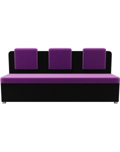 Кухонный диван Лига Диванов Маккон 3 х местный микровельвет фиолетовый черный 101375 Mebelico