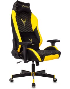 Офисное кресло Бюрократ Neon соты эко кожа с подголов крестовина металл черный желтый NEON YELLOW Knight