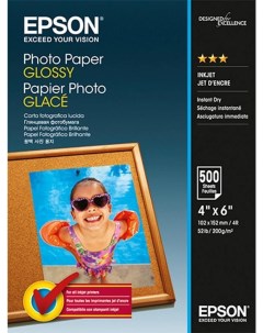 Фотобумага Photo Paper Glossy 10х15 200 г м2 500 л C13S042549 Epson