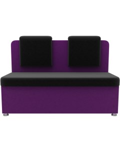 Кухонный диван Лига Диванов Маккон 2 х местный микровельвет черный фиолетовый 101346 Mebelico