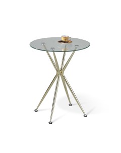 Стол журнальный SHT-CT13 прозрачный/латунь Sheffilton