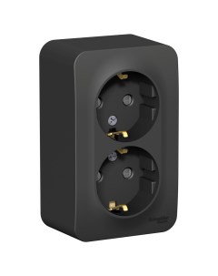 Антрацит Розетка 2-нездн. с/з с/ш изол.пл BLNRA011216 Blanca