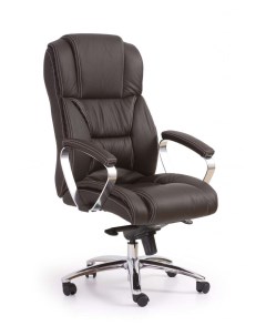 Кресло компьютерное FOSTER т. коричневый/хром Halmar