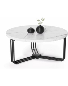Стол журнальный ANTICA белый мрамор/черный, 80/36 Halmar