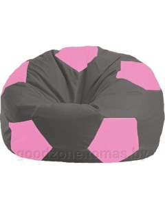 Кресло мешок Мяч Стандарт М1 1 364 темно серый розовый Flagman