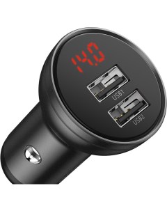 Автомобильное зарядное устройство CCBX 0G Digital Display Car Charger 2 USB 4 8A 24W Gray Baseus