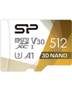 Карта памяти microSD 512GB Superior Pro A1 microSDXC Class 10 UHS I U3 Colorful 100 80 Mb s SP512GBS Silicon power