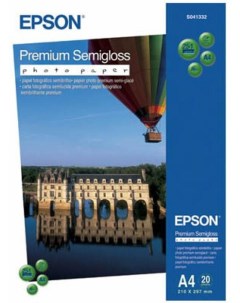 Фотобумага Premium Semigloss Photo Paper A4 20 листов C13S041332 Epson