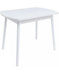 Стол обеденный Винер Mini R раздвижной со стеклом 94 126 x64x75 белый белый Listvig