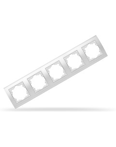 Рамка для выключателя и розетки Бриллиант 5 постов горизонтальная белый 1028 Universal
