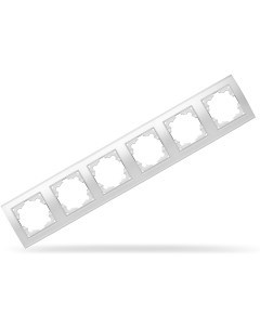 Рамка для выключателя и розетки Бриллиант 6 постов горизонтальная белый 1030 Universal