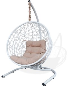 Кресло кокон подвесное Либра с подушкой белый Уралспецмаш