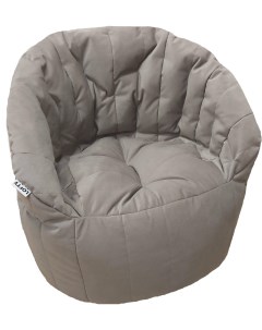 Бескаркасное кресло Энджой XL велюр серый Loftyhome