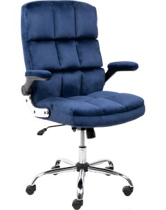 Офисное кресло Caesar Chrome вельвет темно синий Akshome