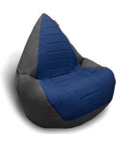 Бескаркасное кресло Капля экокожа декоративная отделка серый синий Byroom