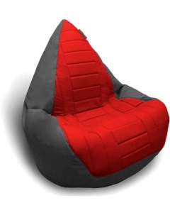 Бескаркасное кресло Капля экокожа декоративная отделка серый красный Byroom