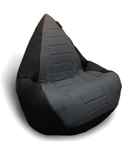 Бескаркасное кресло Капля экокожа декоративная отделка черный серый Byroom