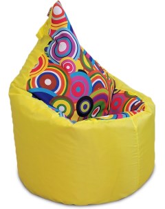 Бескаркасное кресло Пенек оксфорд вставка желтый круги Byroom
