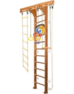 Детский спортивный комплекс Wooden Ladder Wall Basketball Shield 2 3 м ореховый белый Kampfer
