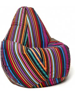 Бескаркасное кресло Груша XL велюр штрихи Loftyhome