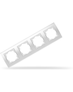 Рамка для выключателя и розетки Бриллиант 4 поста горизонтальная белый 7947502 Universal