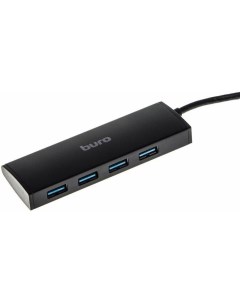 USB хаб BU HUB4 0 5 U3 0 черный Buro