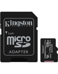 Карта памяти microSDHC 128GB microSDXC Class10 UHS I Canvas Select up 100MB s с адапт SDCS2 128GB Kingston
