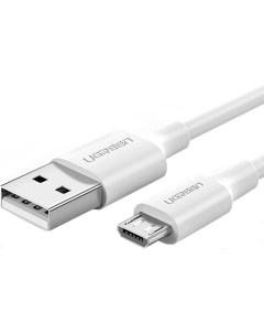 Кабель US289 60143 USB A 2 0 to Micro USB 2A силиконовый круглый 2m белый ритейл упаковка Ugreen