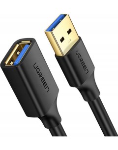 Кабель US129 30125 USB A 3 0 M to USB A 3 0 F 0 5m силиконовый Black Ugreen