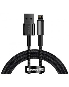 Кабель CALWJ 01 Tungsten Gold Fast Charging Data Cable USB to Lightning 2 4A 1m Black Baseus