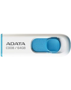 Накопитель USB Flash флешка Classic C008 64GB White Blue A-data