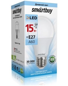 Лампа светодиодная А60 15Вт Е27 4000К SBL A60 15 40K E27 Smartbuy