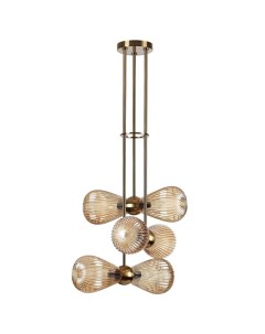 Светильник подвесной EXCLUSIVE ELICA 5402/6 золотой/янтарный/металл/стекло (6*40Вт, E14) Odeon light