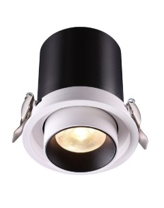 Встраиваемый светильник LANZA 358081 (12Вт, 3000К, IP20, LED) белый/черный Novotech