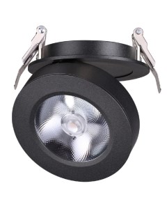 Встраиваемый светодиодный светильник 357983 GRODA (12Вт, 3000К, IP20, LED) черный Novotech