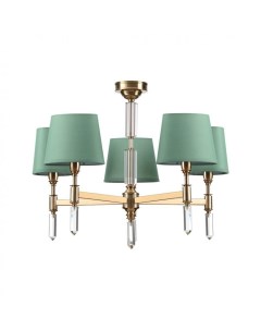 Светильник подвесной EXCLUSIVE LONDON 4887/5 бронзовый/зеленый/абажур ткань (5*40Вт, E14) Odeon light