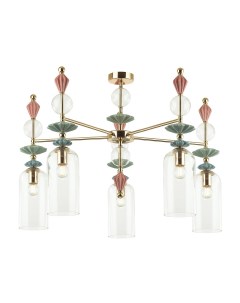 Светильник подвесной EXCLUSIVE BIZET 4855/5C золото/разноцветн./керамика/стекло (5*40Вт, E14) Odeon light