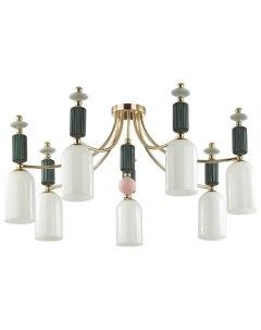 Светильник подвесной EXCLUSIVE CANDY 4861/7C золото/разноцветн./керамика/стекло (7*40Вт, E14) Odeon light