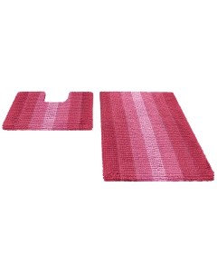 Набор ковриков для ванной MULTIMAKARON 868049 60х90 см 60х50 см розовый Shahintex
