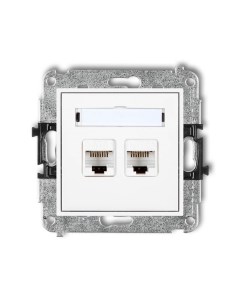 MINI бел. Розетка комп. 2*RJ45 (без рамки) MGK-2 Karlik